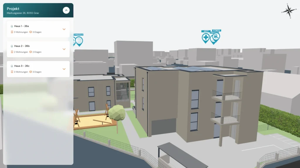 Immobilien3D: interaktives 3D-Modell eines Wohnprojekts im Browser