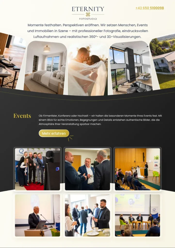 Flyer-Design für Eternity Fotostudio – Titelseite
