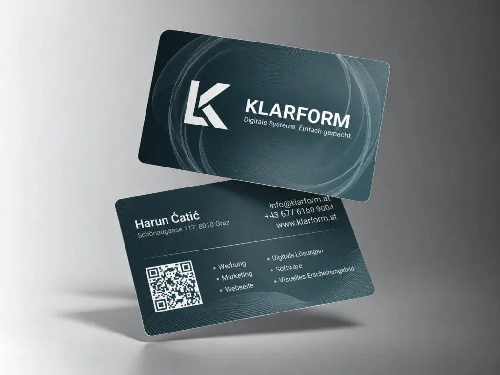 Visitenkarten-Design für Klarform